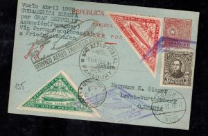 1932 Paraguay Graf Zeppelin LZ 127 Postcard Cover to Herman Sieger Lorch Germany