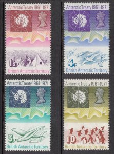 BRITISH ANTARCTIC 1971 Antarctic Treaty; Scott 39-42, SG 38-41; MNH