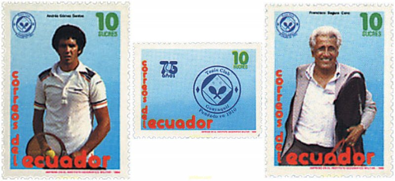 86618 MNH ECUADOR 1986 75 ANIVERSARO DEL CLUB DE TENIS DE GUAYAQUIL