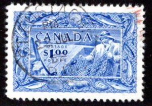 302, Fisherman, Fishing Resources, Used, VF-XF, Canada Postage Stamp