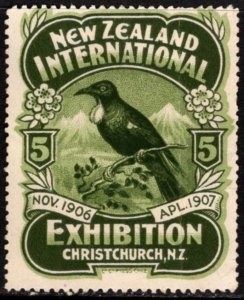 1906 New Zealand Poster Stamp New Zealand International Exhibition Christchurch