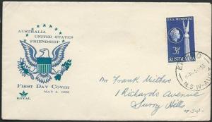 AUSTRALIA 1955 US Friendship commem FDC....................................41014