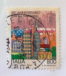 Italy 1997 Scott 2181 used - 800 L,  50th Anniversary of the Marshall Plan