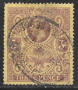 Sierra Leone 108: 3d George V, used, F-VF