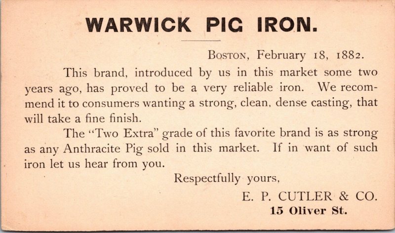 1800s - EP Cutler & Co - Boston, Mass - F34277 