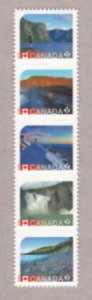 UNESCO SITES in CANADA = DIE CUT Strip of 5 from booklet MNH Canada 2014 #2723i 