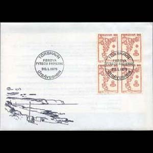 FAROE IS. 1975 - FDC - Map 90o