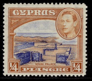 CYPRUS GVI SG151, ¼pi ultramarine & orange, M MINT.