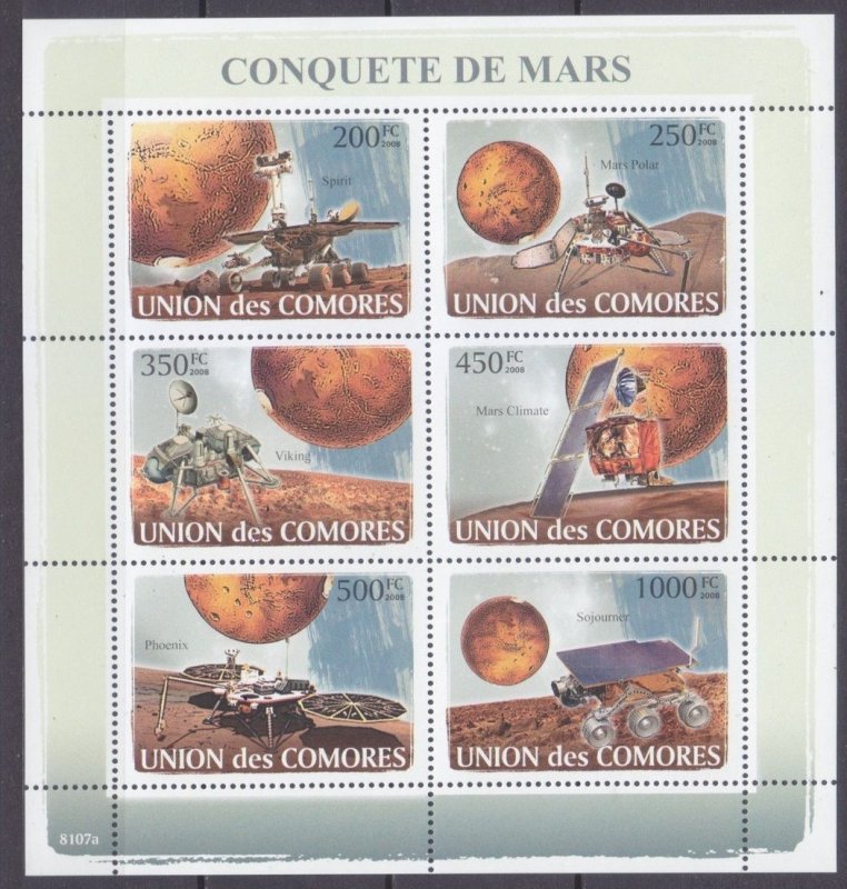 2008 Comoro Islands 1946-1951KL Exploration of the Planet Mars 14,00 €