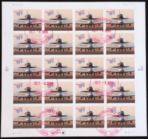 U.S. Used Stamp Scott #3262 $11.75 Piggyback Shuttle Sheet of 20. CDS Cancel.