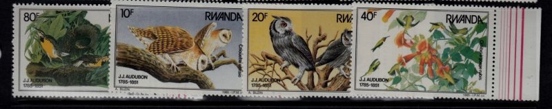 Rwanda Sc 1226-9 NH issue of 1985 - Birds