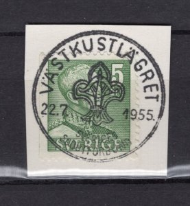 INTERNATIONAL SCOUT MOVEMENT 1955 VÄSTKUST MEETING SWEDEN SPECIAL CANCEL 53