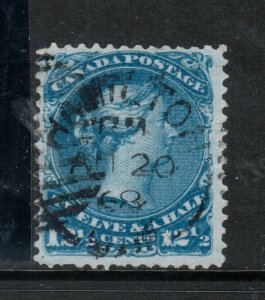 Canada #28a Used Fine - Very Fine With Ideal Aug 20 1868 Date Cancel