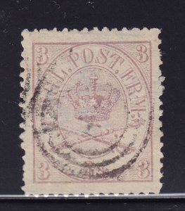 Denmark Scott # 12 VF used neat cancel nice color cv $ 75 ! see pic !