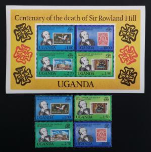 Uganda 1979** Mi.254-57 + Bl.20. Rowland Hill [20;7]