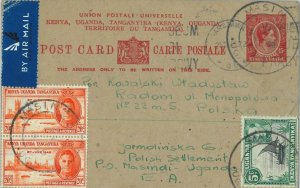 95351 - UGANDA KUT - POSTAL HISTORY - STATIONERY from POLISH CAMP in MASINDI '46