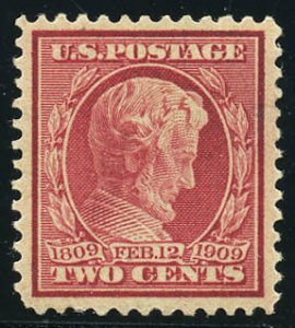 Scott #369 VF/XF-OG-LH. Lincoln Bluish Paper