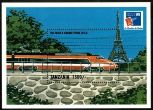 Tanzania 1999 - Train & Grand Vitese - Souvenir Sheet - Scott 1910 - MNH