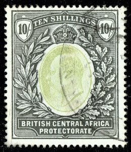 [mag738] BRITISH CENTRAL AFRICA 1903 10/ Grey Green & Black SG#65 Fiscal Used