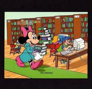 ST VINCENT - 1996 - DISNEY - MINNIE MOUSE - LIBRARIAN - LIBRARY - MINT S/SHEET!