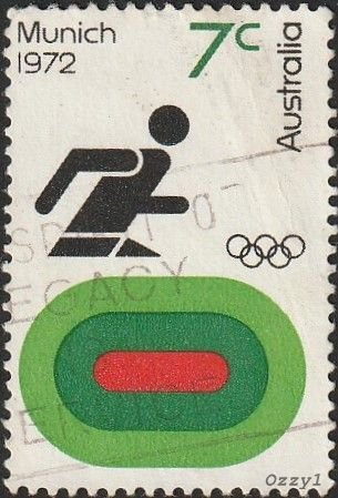 Australia #527 1972 7c Munich Olympics - Running USED-VG-NH. 