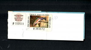 DS 1982  Michigan Trout & Salmon Stamp Passbook Permit Res.  & Back Tag 1758107