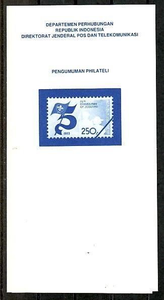 Indonesia, Scott cat. 1185. 75th Anniversary of Scouting. Postal Bulletin. ^
