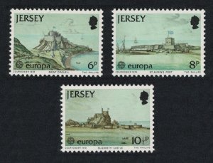 Jersey Europa CEPT 1978 Monuments Castles Paintings 3v 1978 MNH SG#187-189