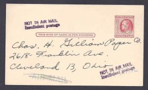 UX38a WITH NOT IN AIR MAIL/INSUFFICIENT POSTAGE VERY SCARCE