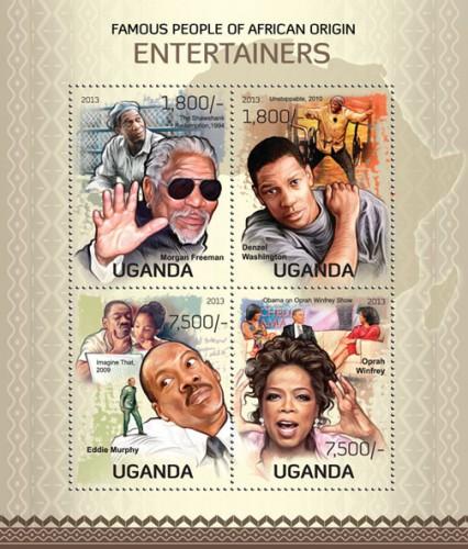 UGANDA 2013 SHEET AFRICAN ORIGIN ENTERTAINERS ACTORS CINEMA ugn13118a