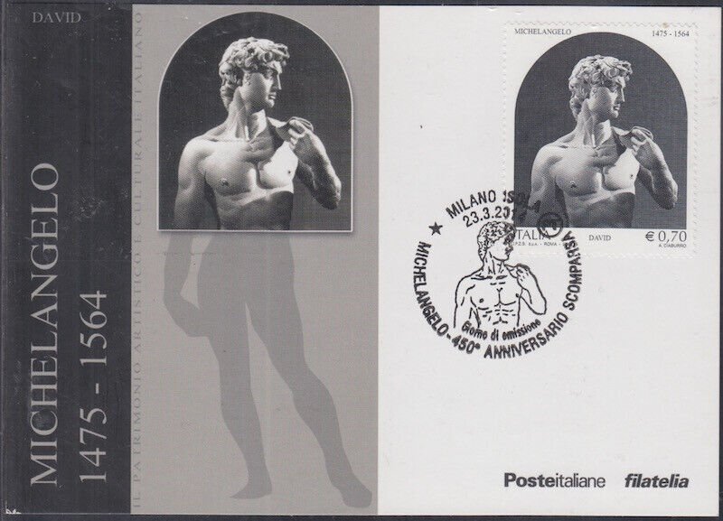 ITALY Sc # 3224.2 MAXIMUM CARD STATUE of DAVID by MICHELANGELO