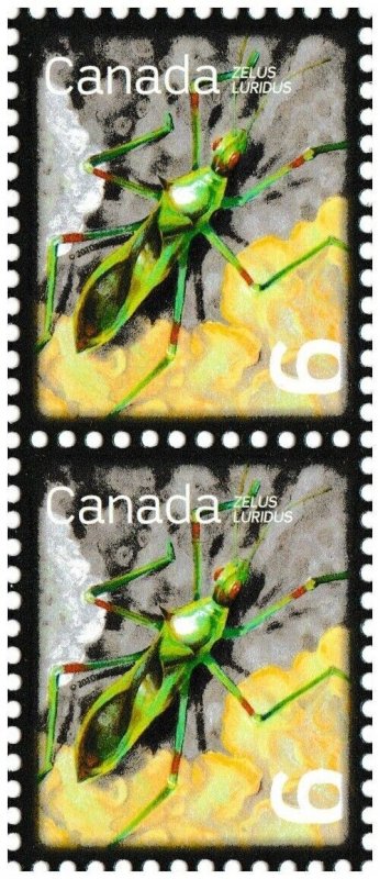 Canada 2407 Beneficial Insects Assassin Bug 6c vert pair MNH 2010