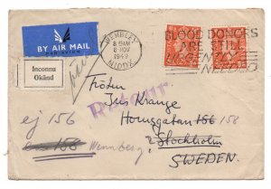 GB 1949 Airmail cover to Sweden Returned to UK WS35108