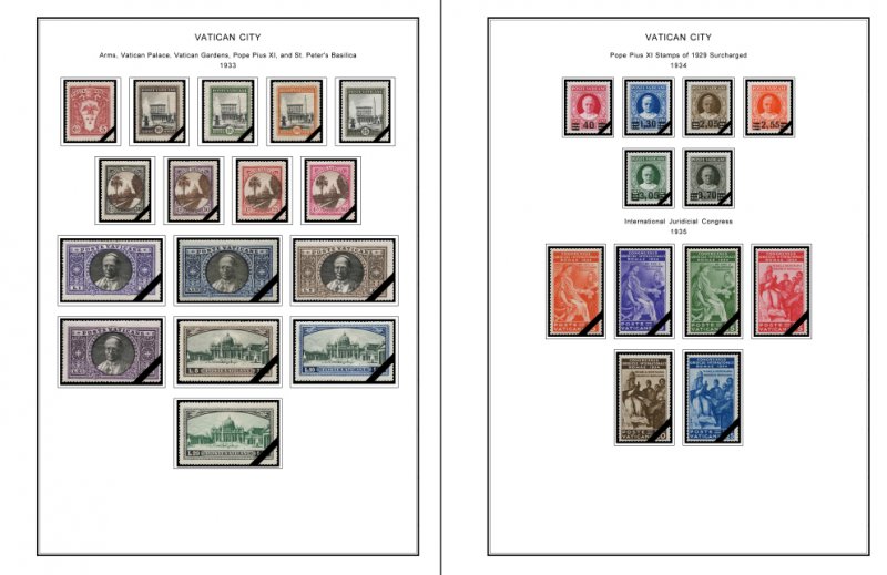 VATICAN CITY STAMP ALBUM PAGES 1921-2011 (191 PDF color illustrated pages)