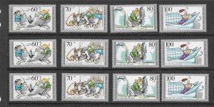 Berlin 9nb279-83 MNH cpl set x 3, f-vf. see desc. 2019 CV $ 26.10