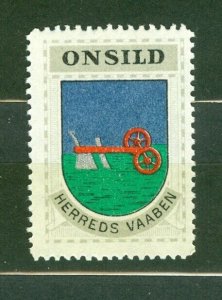 Denmark. Poster Stamp 1940/42. Mnh. District: Onsild. Coats Of Arms. Plow.