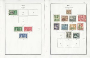 Malta Stamp Collection on 24 Steiner Pages, 1928-1972, JFZ