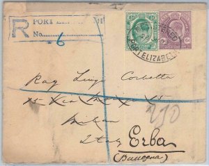 65658 - CAPE OF GOOD HOPE -  POSTAL HISTORY - REGISTERED Cover to ITALY 1909