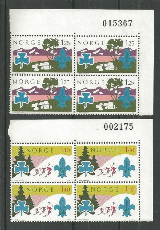 1975 Norway Boy Scout World Jamboree mint NH plate blocks