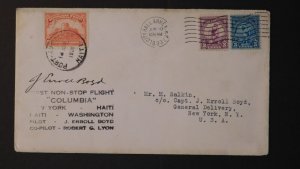 1933 New York USA Non Stop Flight to Haiti Columbia Signed by Pilot Erroll Boyd