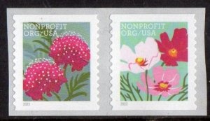 US 2022 Butterfly Garden Flowers Non-Profit (5c) Pair MNH Scott 5664-5665