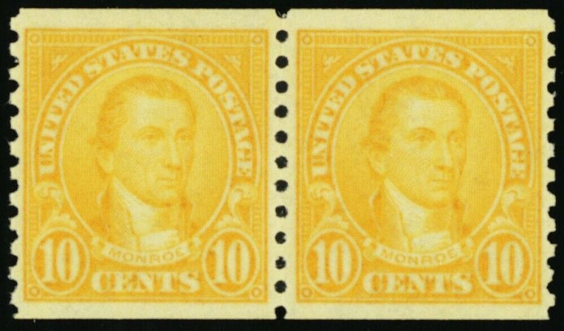 603, Mint 10¢ Superb NH Coil Pair GEM!!! - Stuart Katz