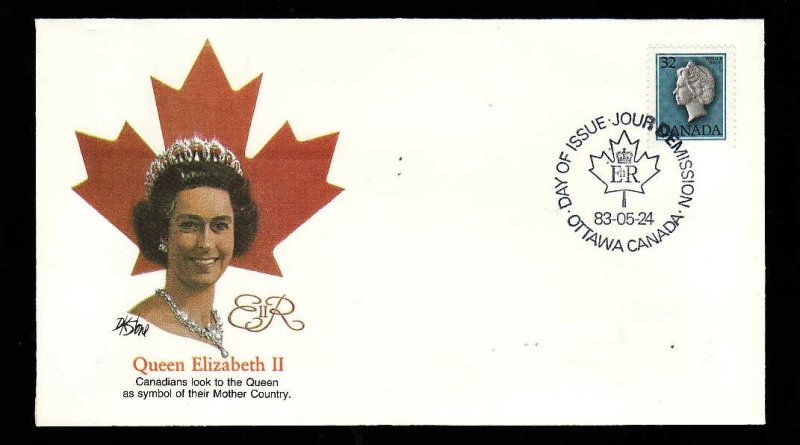 Canada-Sc#792-stamp on Fleetwood FDC-QEII-1983-colourful cachet is much differen