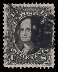 US STAMPS # 90 GRILLED USED CAT. $425 LOT #35506