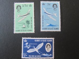 Gilbert & Ellice Islands 1964 Sc 79-81 set MNH