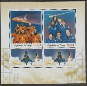 CONGO B - 2018 - Space, Columbia Shuttle- Perf 2v Sheet - MNH - Private Issue