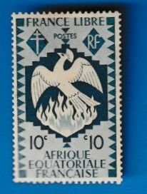 FRENCH EQUATORIAL AFRICA SCOTT#143 1941 10c PHOENIX - MH