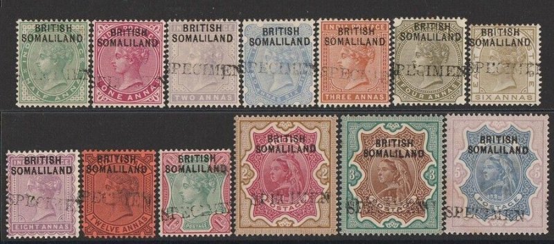 SOMALILAND 1903 QV India set ½a-5R, SPECIMEN. Bechuanaland Archive UNIQUE!