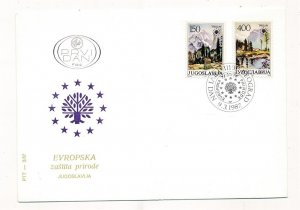 D412379 Yugoslavia FDC Europa Nature Trees for Europe 1987