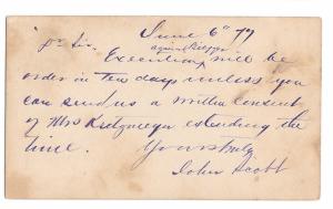 1877 IA McGregor Forward to Guttenburg Iowa Dual Cancels on UX5 Postal Card